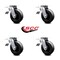 Service Caster 6 Inch Polyolefin Caster Set with Ball Bearings and Total Lock Brakes SCC SCC-TTL30S620-POB-4 - alternate 3